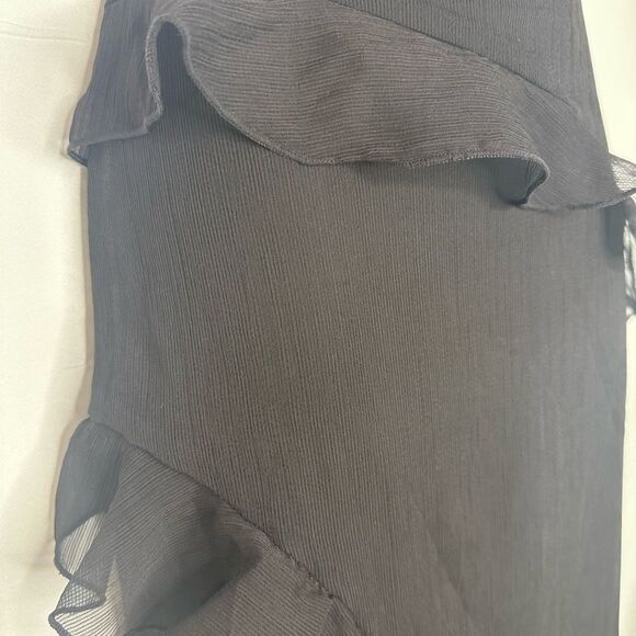 Future Collective Asymmetrical Black Ruffle Maxi Skirt Size 12 - Picture 5 of 12